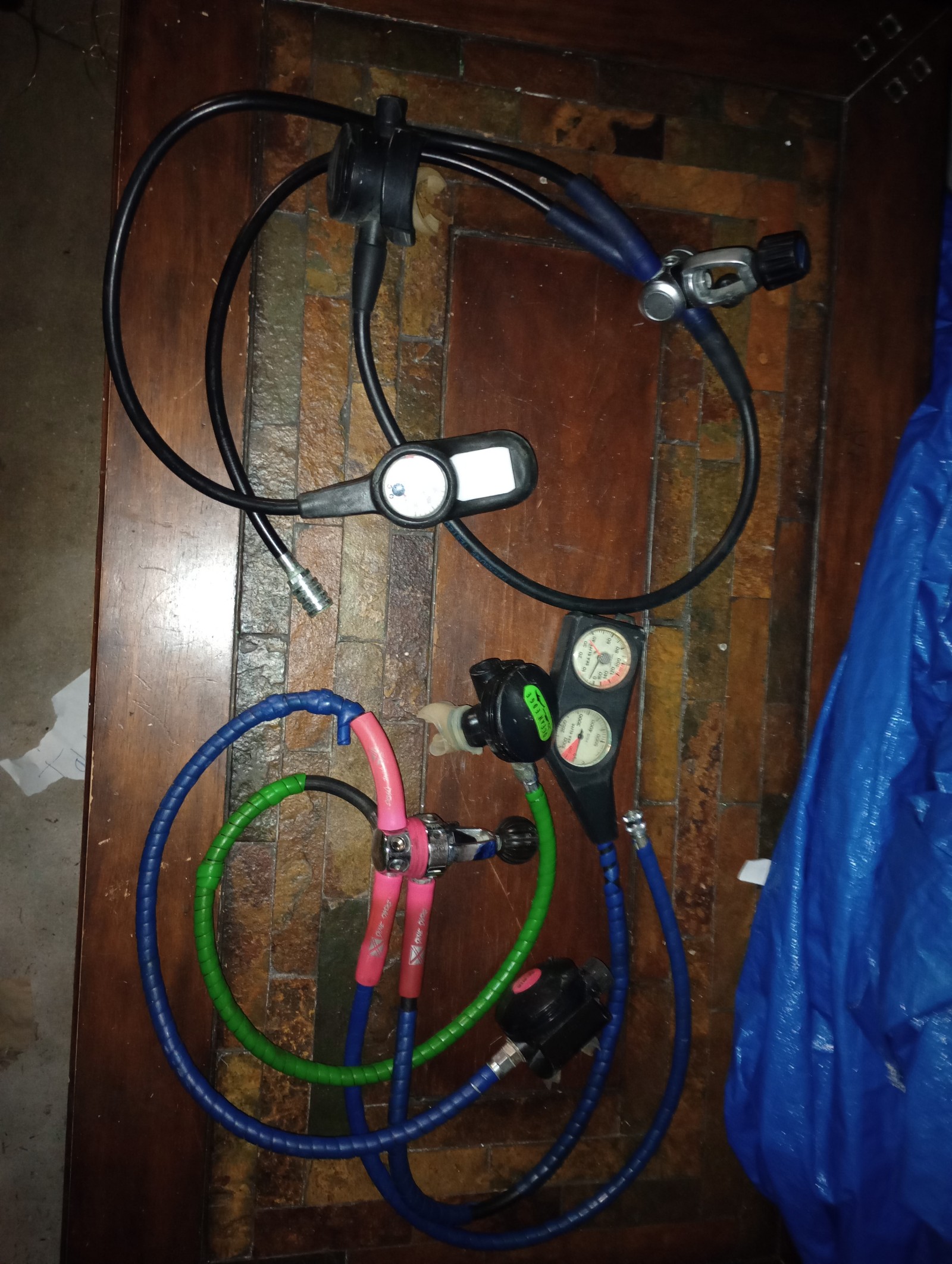 2 Sets of Scuba Regulators and one dual mouth piece