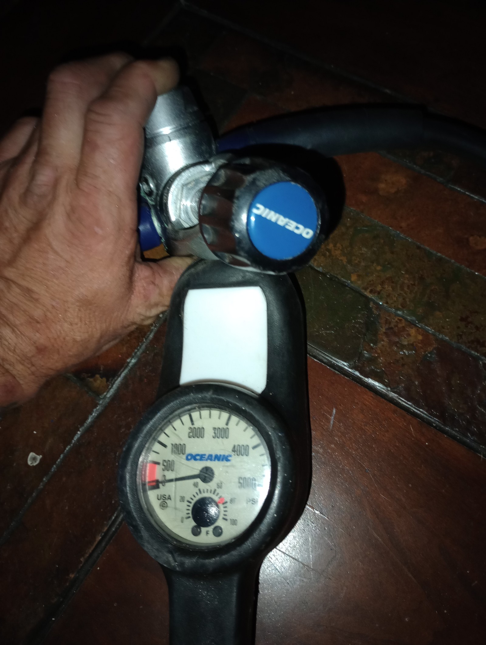 2 Sets of Scuba Regulators and one dual mouth piece - detail