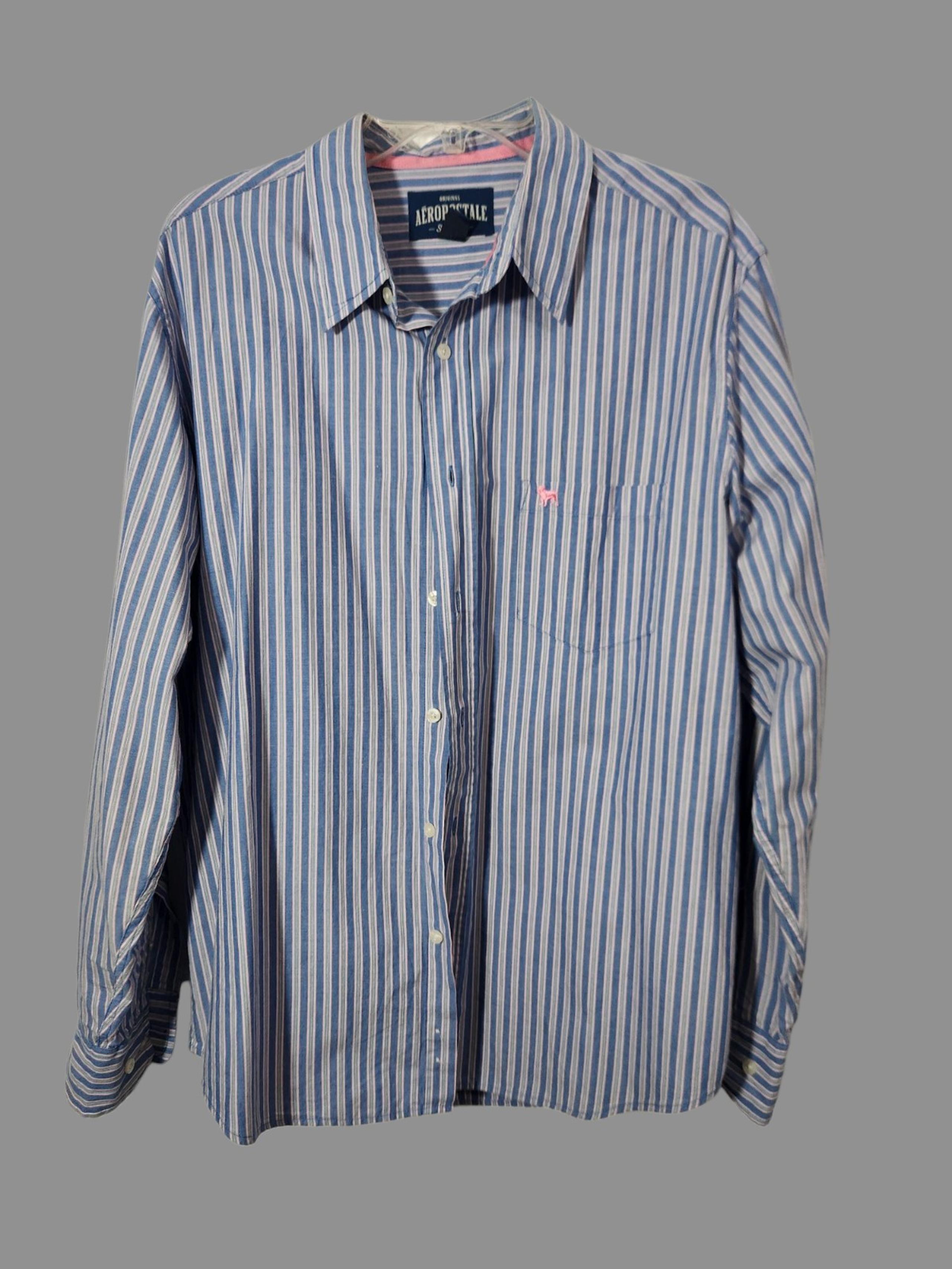 Aeropostale Mens Slim Fit Long Sleeve Button Up Shirt