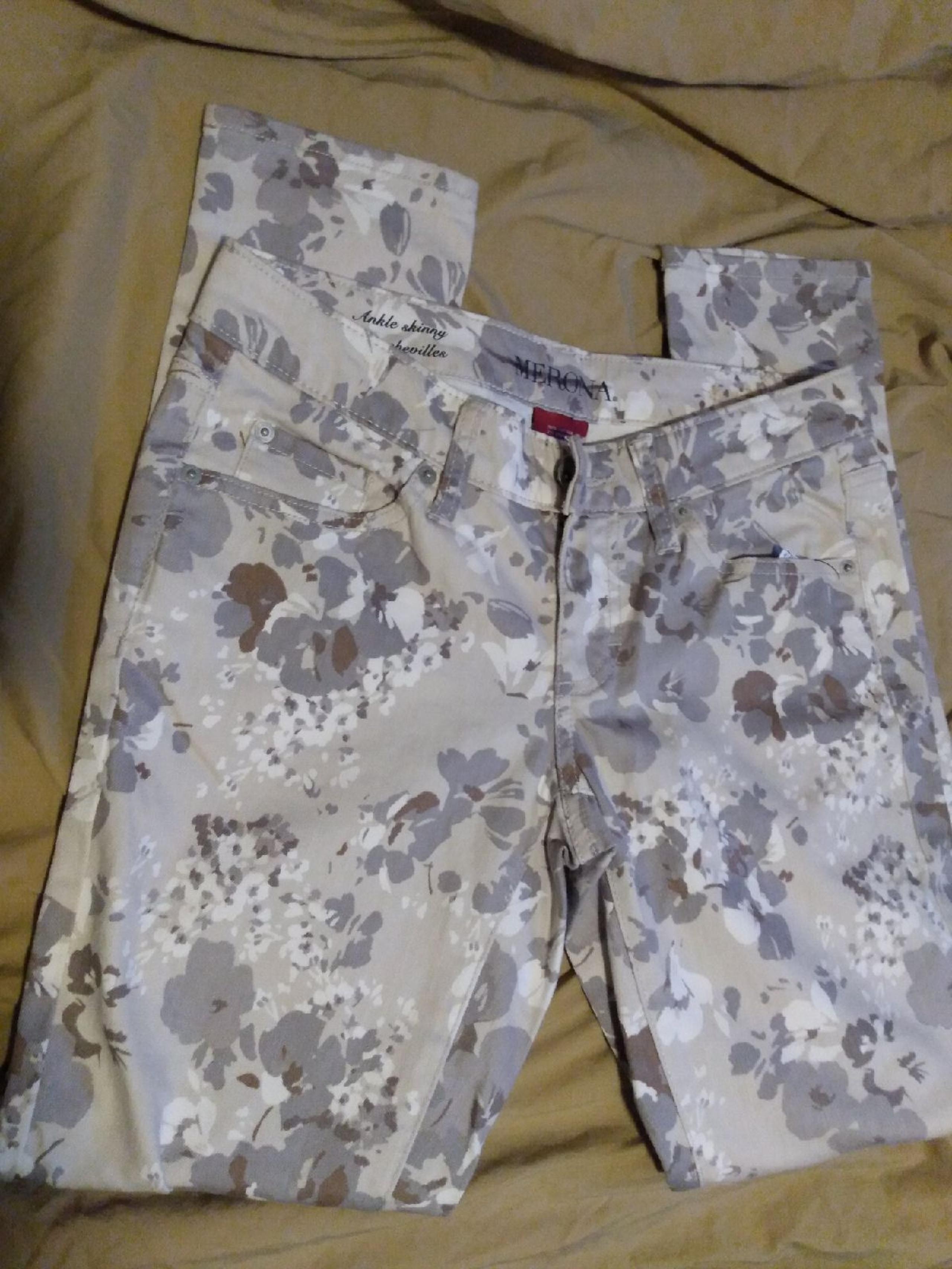 Merona Floral Ankle Skinny Jeans SZ 2