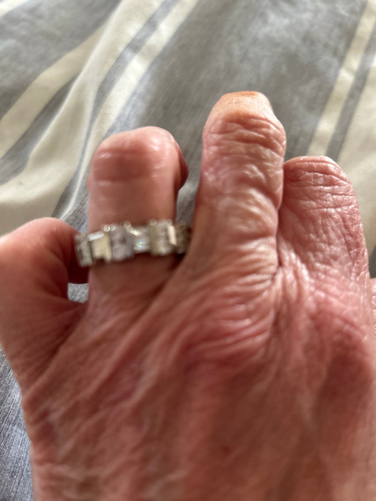 Silver and cubic zirconia ring