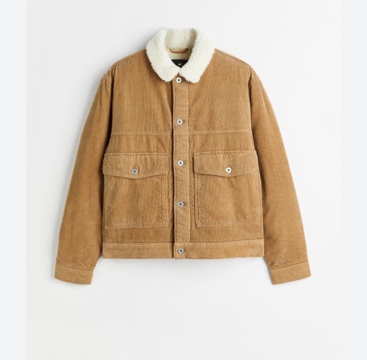 H&M Borg Lined Corduroy Jacket