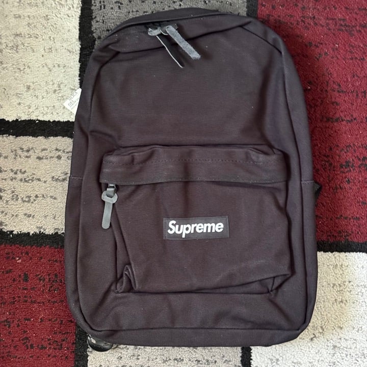 Supreme canvas black backpack