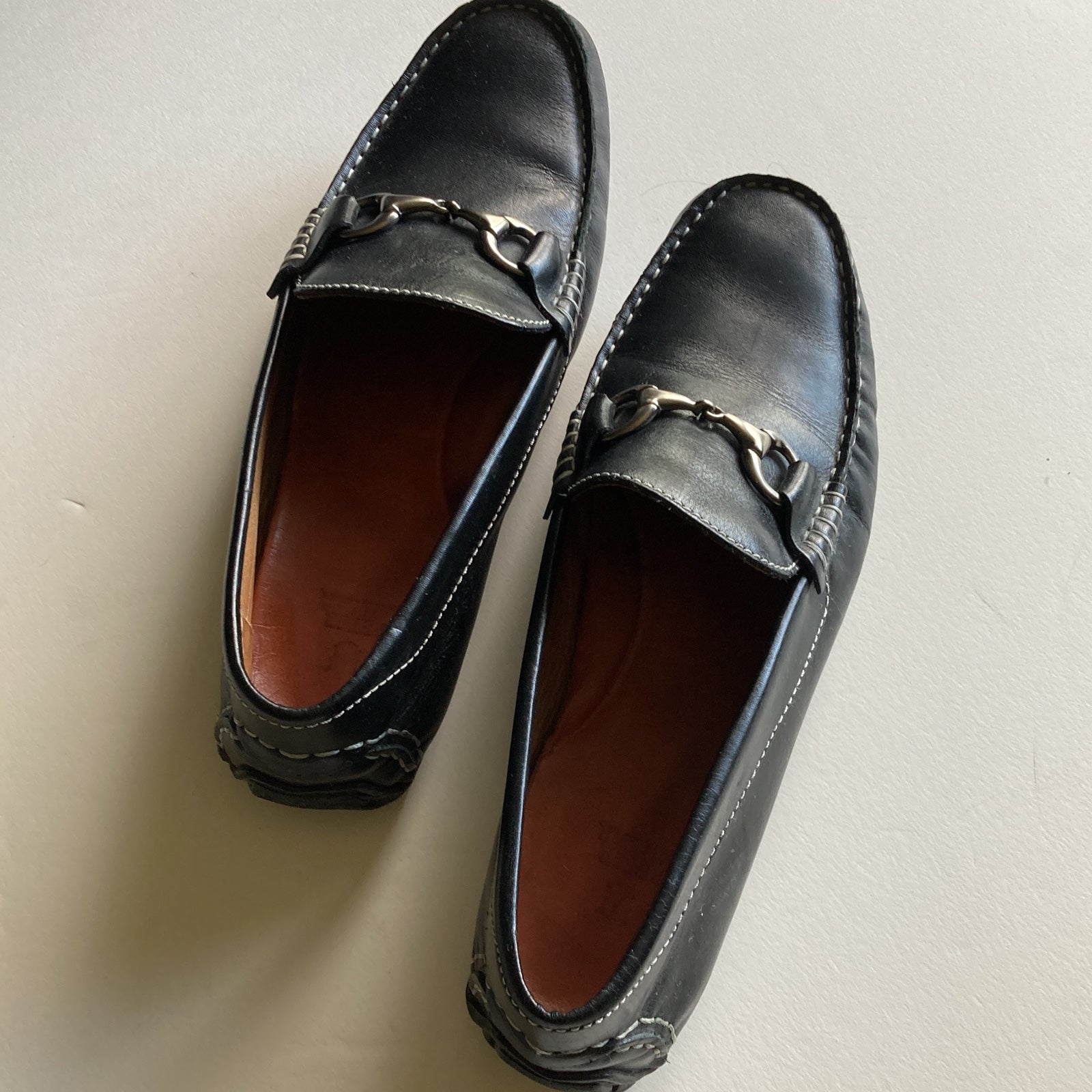 Peter Millar Horsebit Black Leather Slip-On Driving Loafer Shoes Men's Size 9M