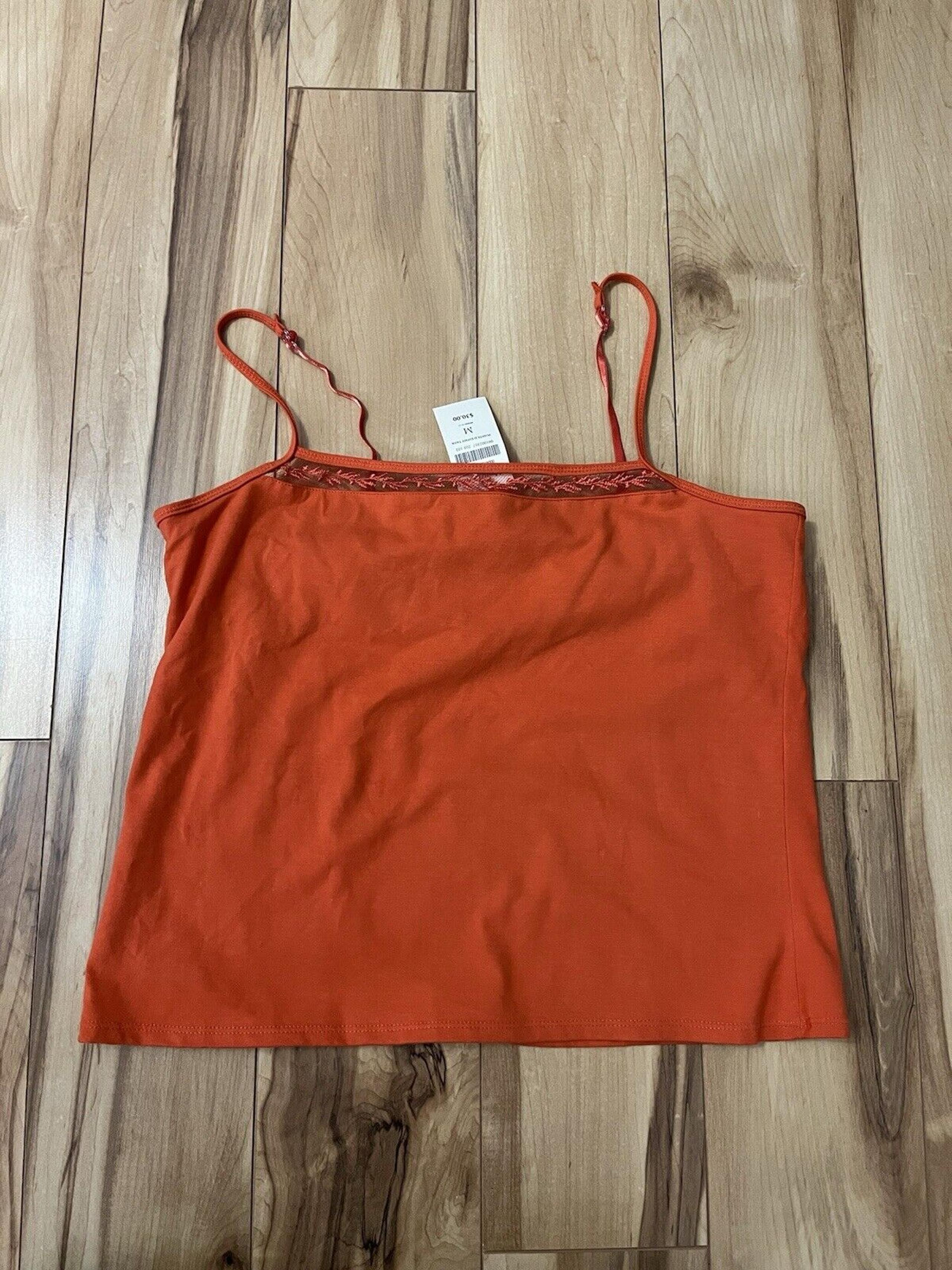 Coldwater Creek Women’s Orange Camisole Cami Tank Top Shelf Bra Size M