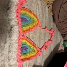Crochet Pastel Rainbow Bralette Top