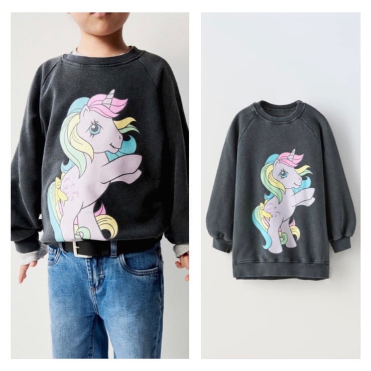 NWT Zara organic cotton blend my little pony sweatshirt 12-18M
