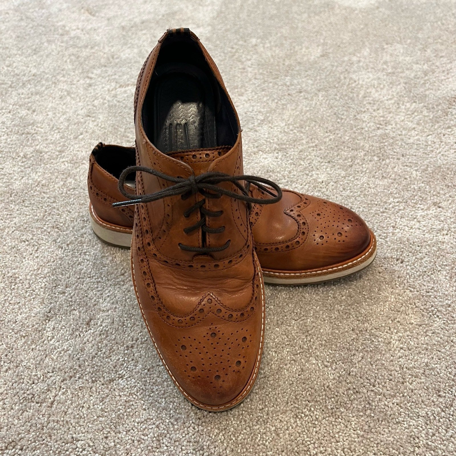 Cole Haan Grand OS Morris Brown Wingtip Oxford Shoes Size 8.5 M