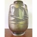 VINTAGE ASIAN MIXED METAL ETCHED LACQUERED FINISH VASE, FLYING CRANES MOTIF 10
