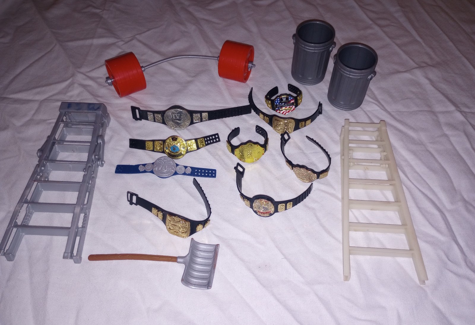 WWE Wrestling Action Figure Accessories & Belts Toy Lot