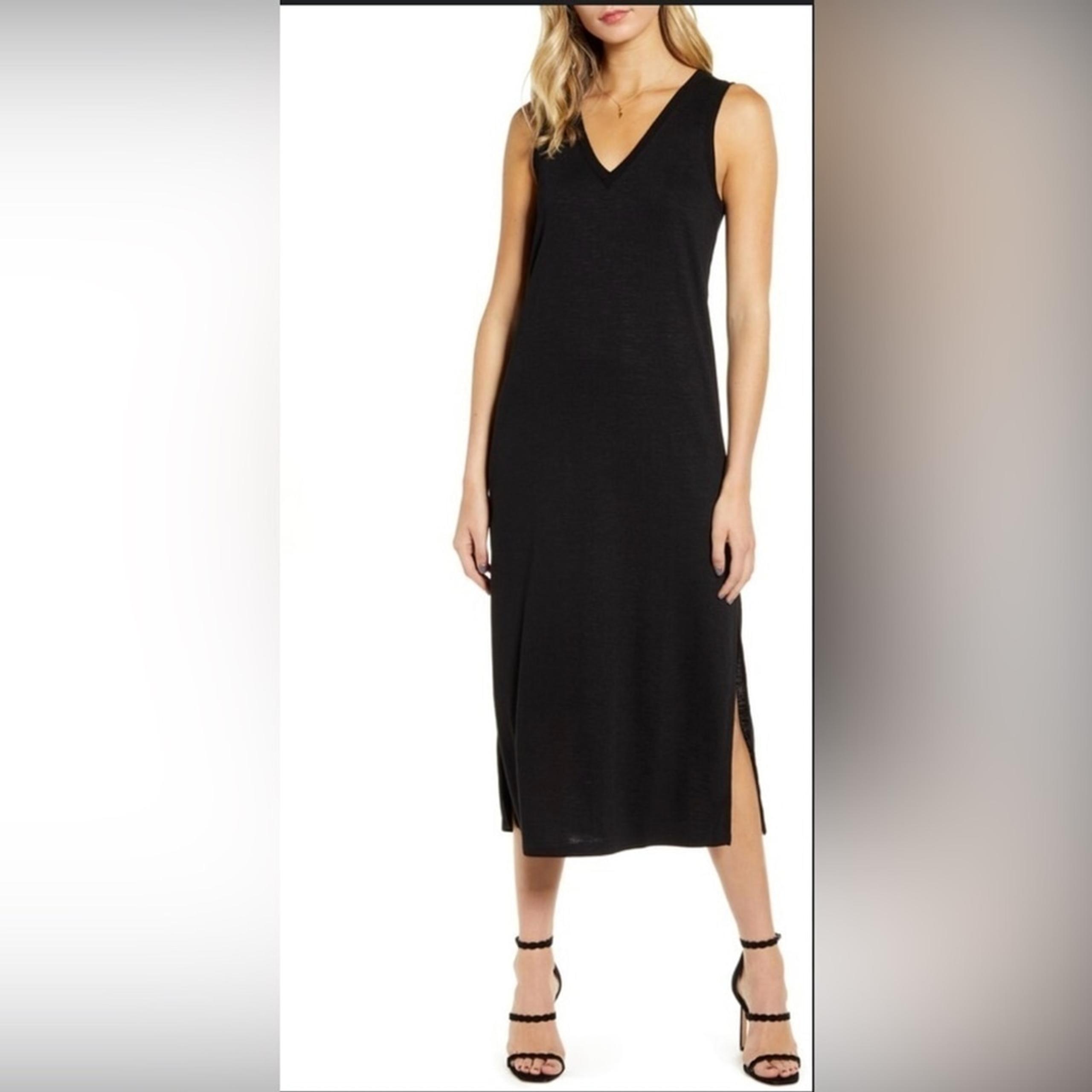 JAMES PERSE Sleeveless MIDI Tank Dress Black Women’s Size 1.