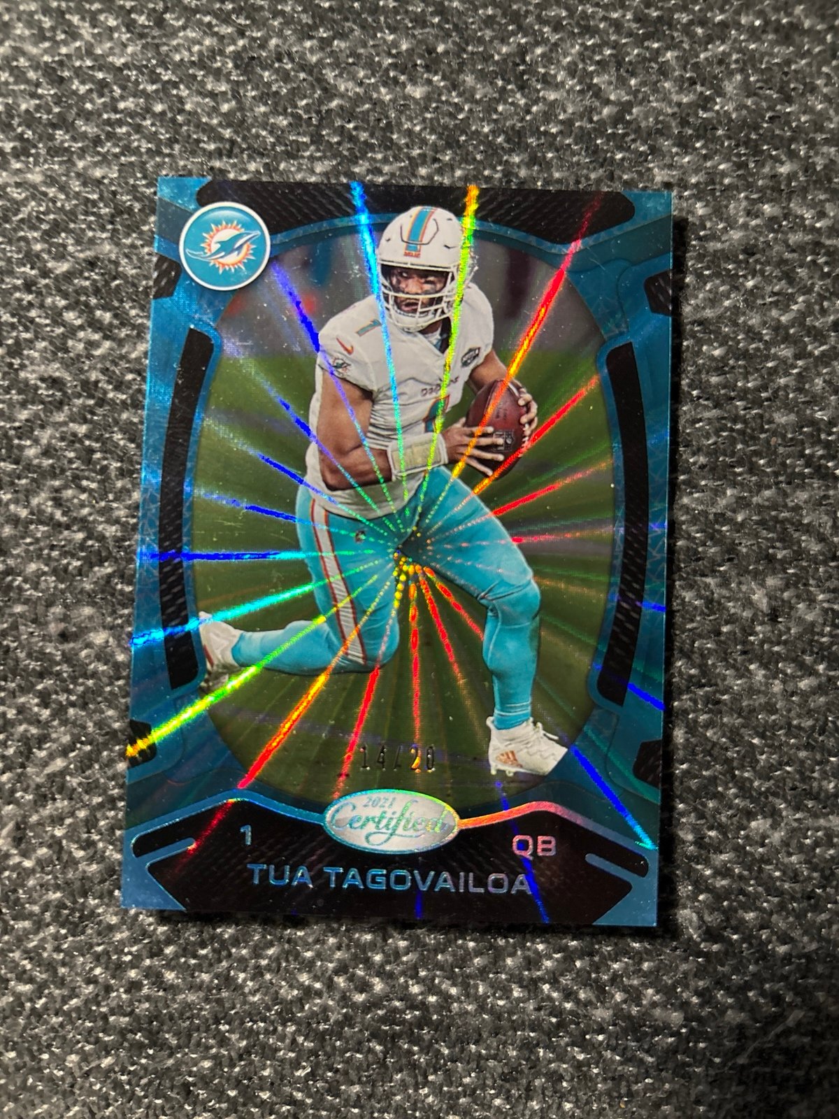 Tua Tagovailoa football card - numbered 14/20