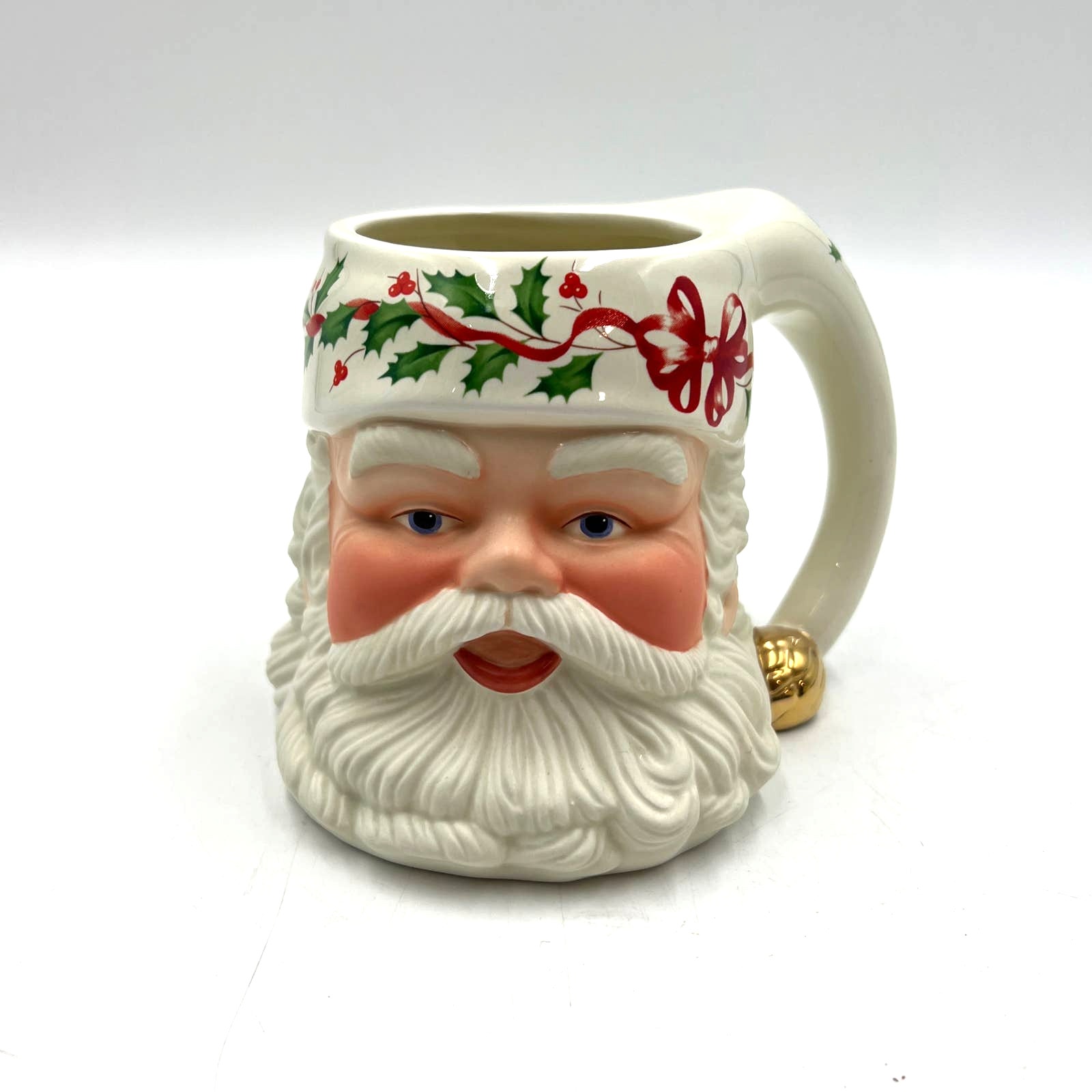 Lenox Holiday Santa Toby Mug Porcelain Cup 1999 Christmas Collection New