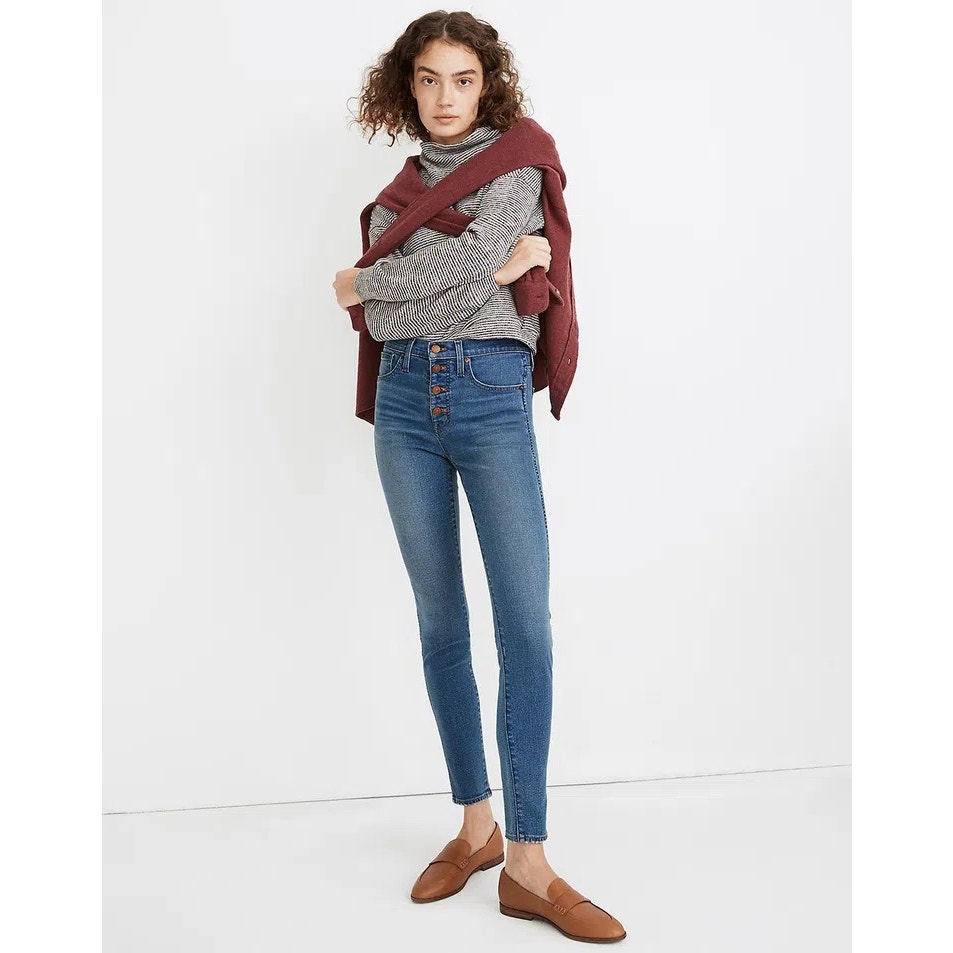 New Madewell 10 High Rise Skinny Jeans Dewitt Wash size 24