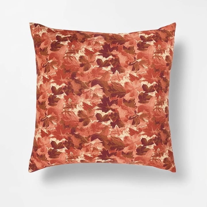 Threshold Studio McGee Oversized Fall Leaves Floral Printed Square Throw Pillow