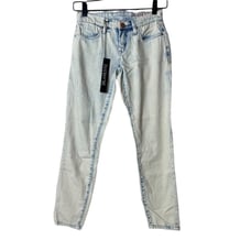 Blank NYC Womens Intro Capri Jeans White Blue Stretch Light Wash Denim 24 New