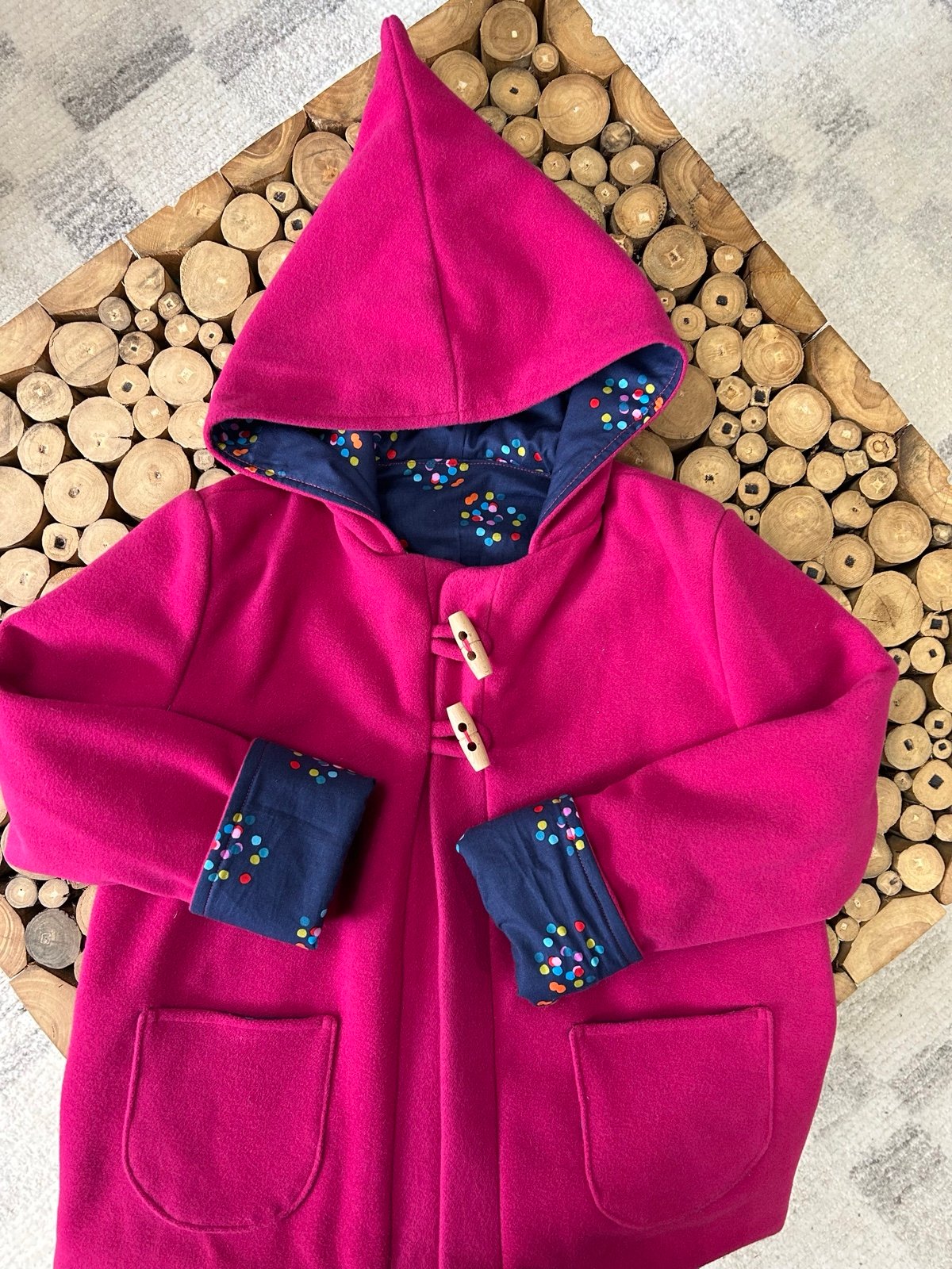 Wool Coat with Pixie Hood