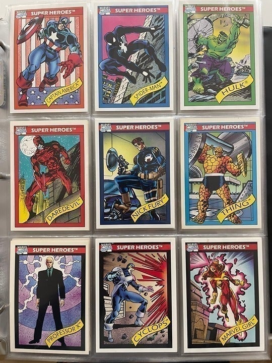 1990 Marvel universe base set #1-161 cards impel no checklist
