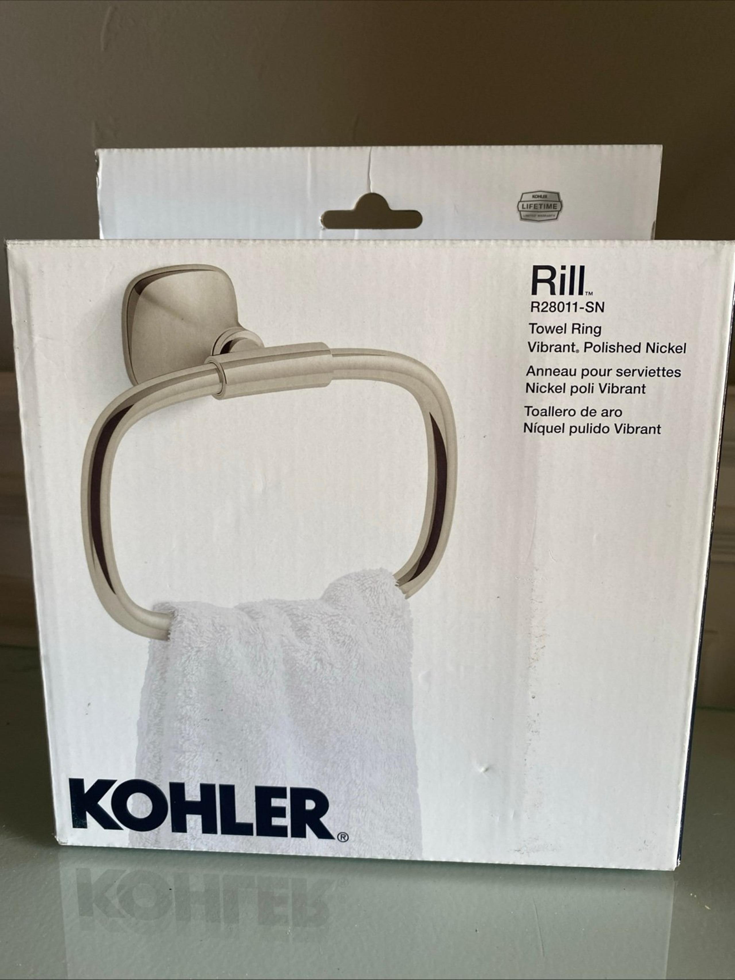 New Kohler RILL Towel Ring in Vibrant Polished Nickel R28011-SN
