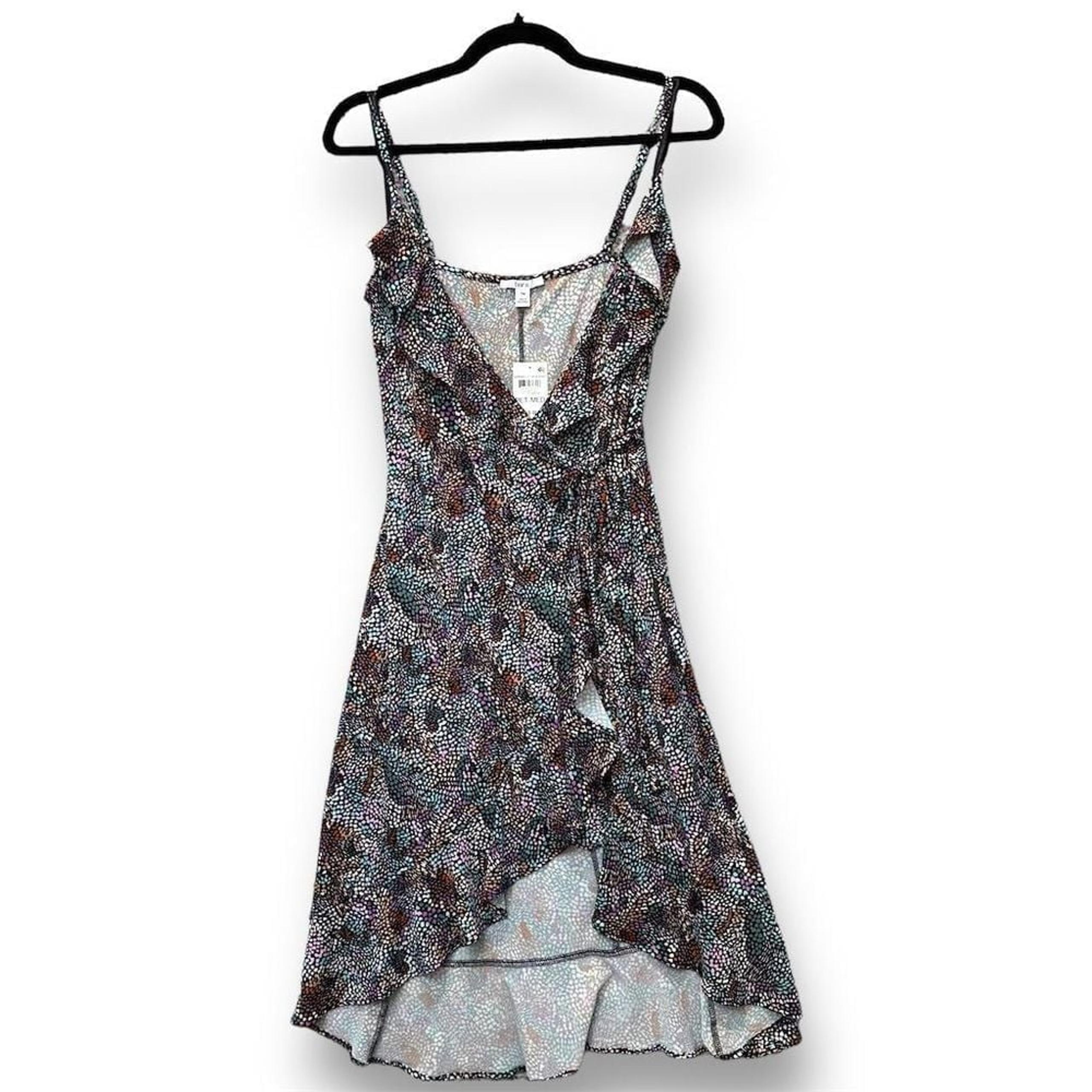Bar III Spring Wrap Dress PM Texture Mirage Coquette Romantic NWT