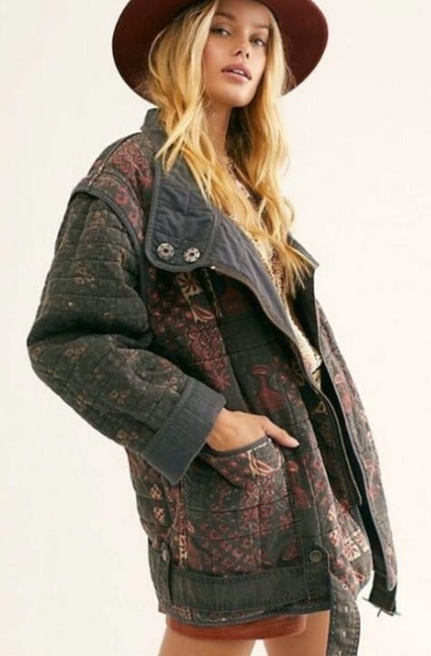 Free People Jenny Quilted Moto Jacket