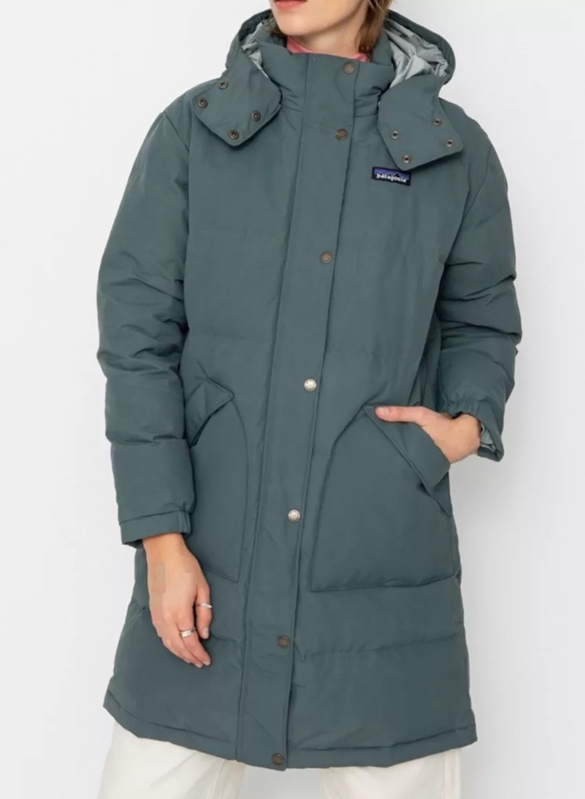 Patagonia Women’s Downdrift Parka Jacket Hoody Down Insulated Coat Green SZ XS