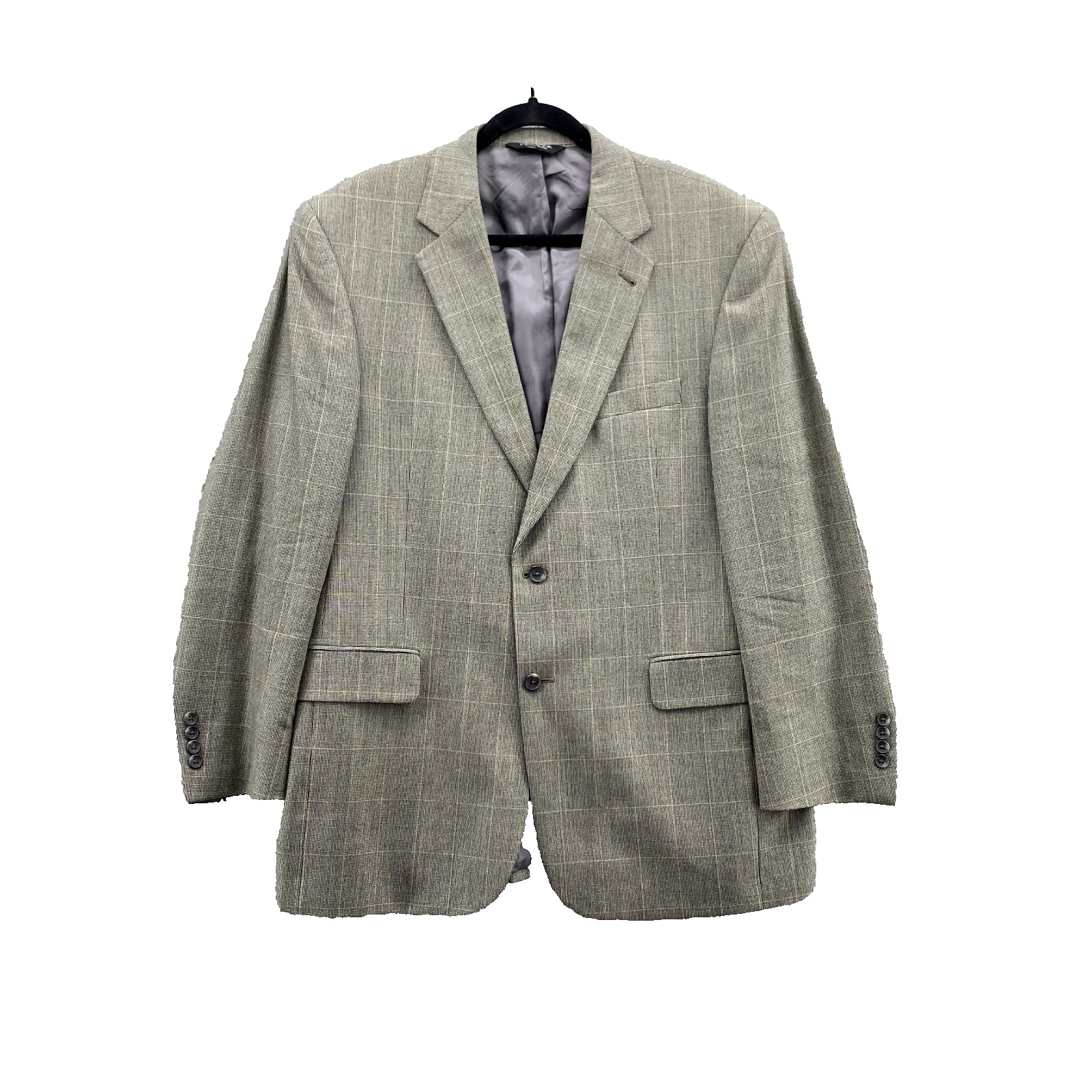 Jos A Bank Blazer Men's 43R Brown Houndstooth Silk Wool Blend Sport Coat Jacket