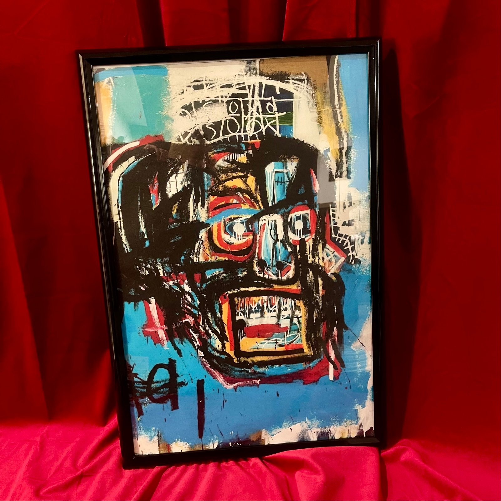 Framed Abstract Art Print, Graffiti Art, Neo-expressionism, Jean-Michel Basquiat