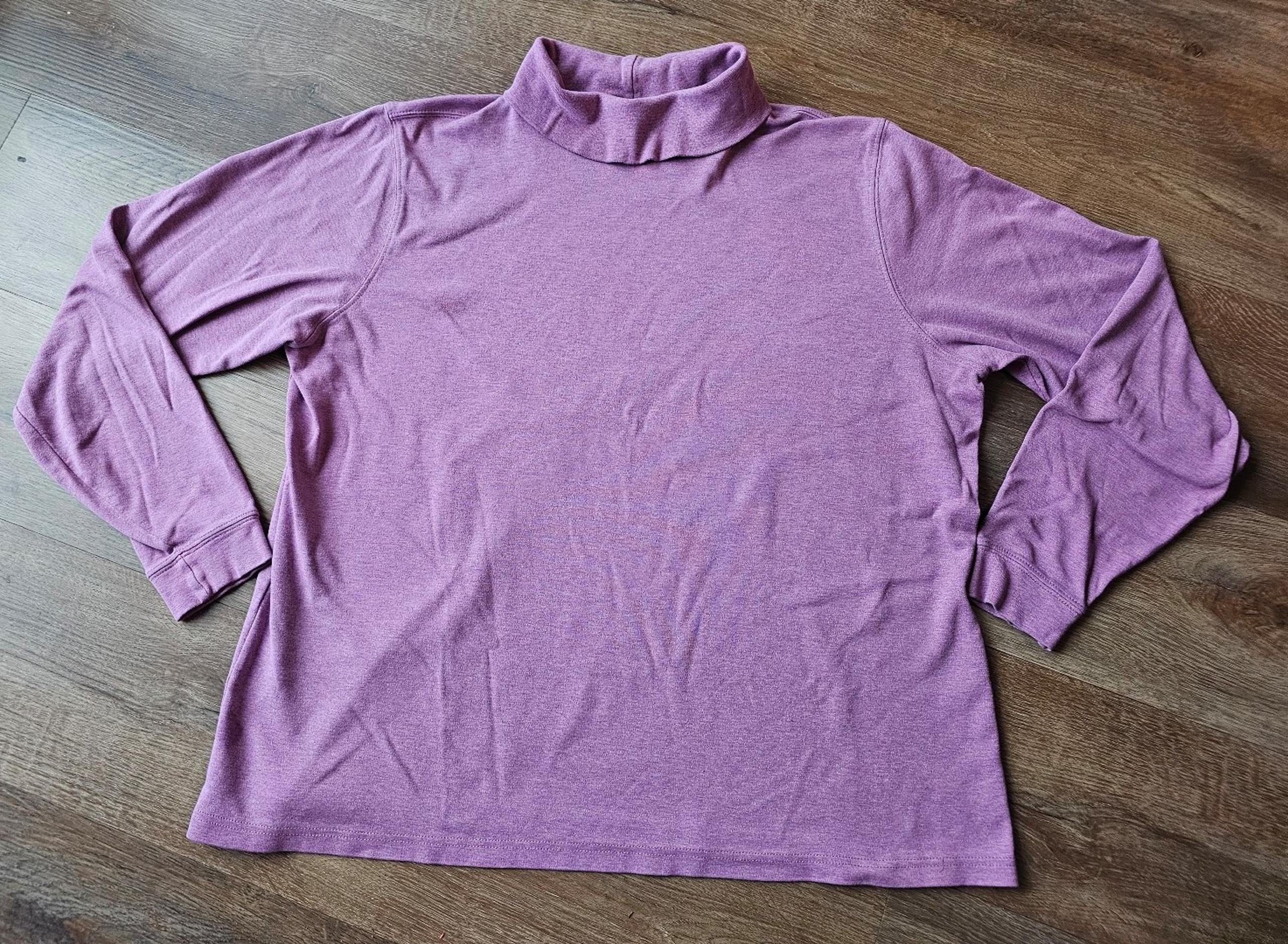 Vintage L.L. Bean Purple Long Sleeve Turtleneck Shirt Womens sz XL Tall ll bean