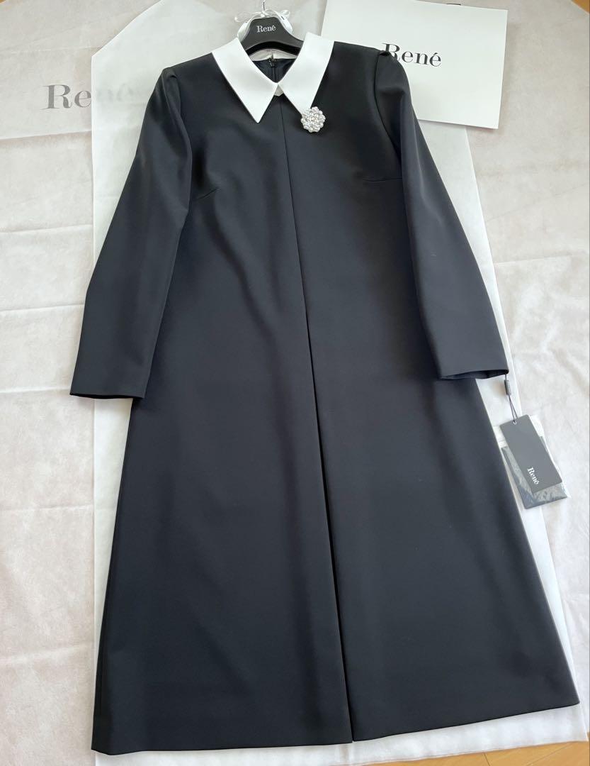 Unused♡Rene♡White Collar Dress Black 36