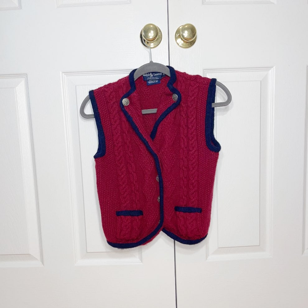 Ralph Lauren women’s red wool vest
