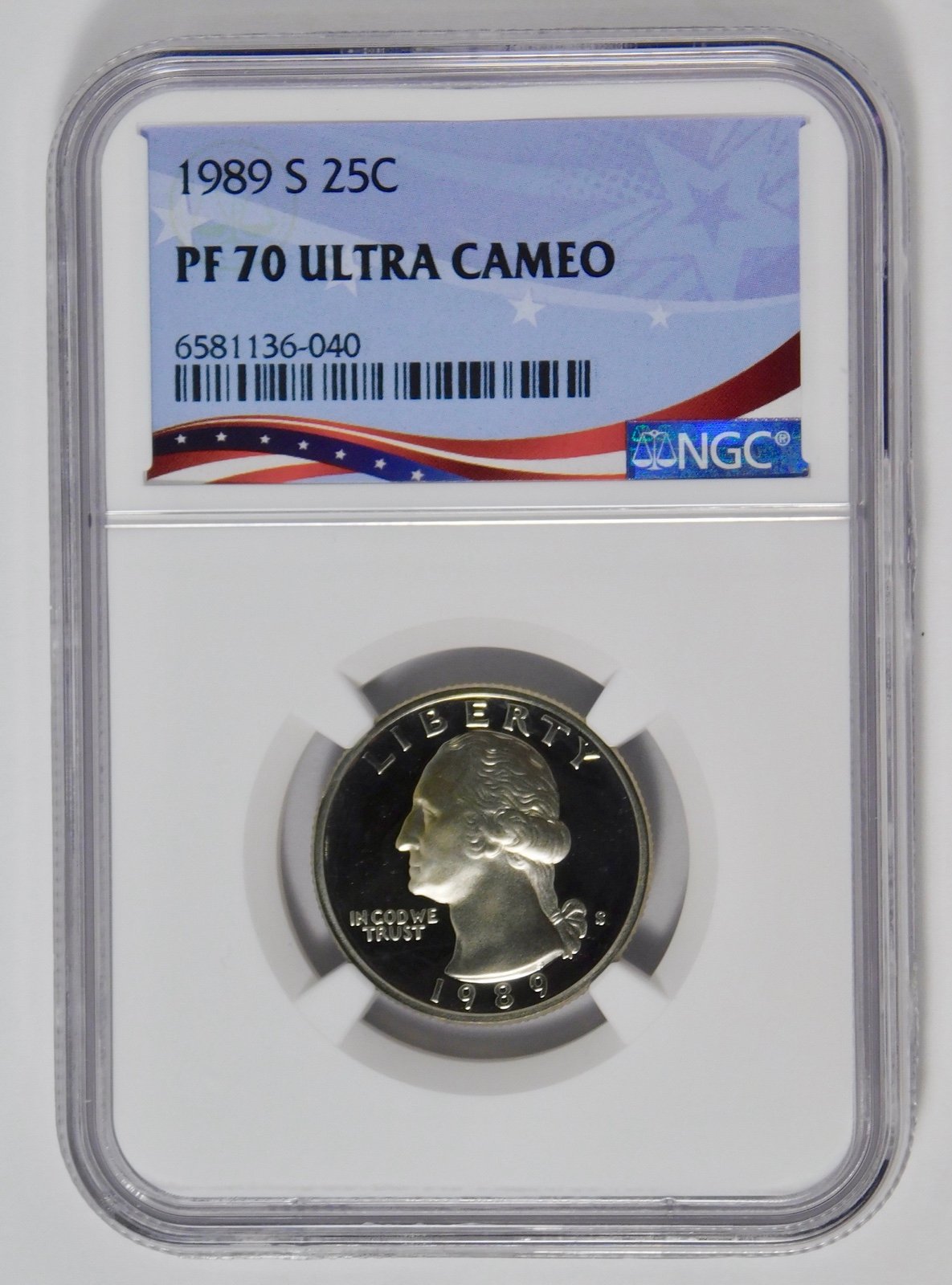 1989-S Washington Quarter PERFECTION Gem Proof 70 UC