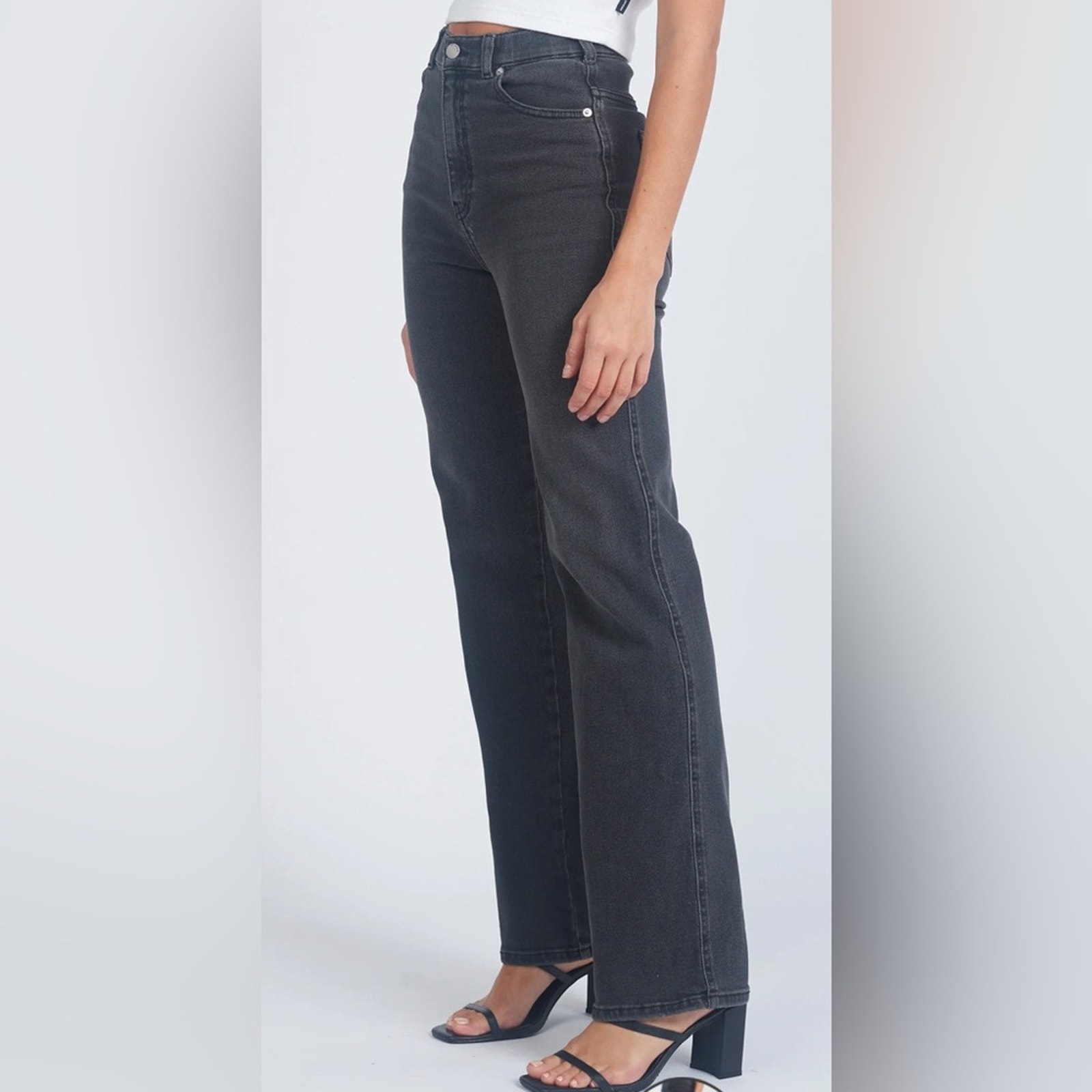 Dr. Denim moxi straight dark grey mist jeans