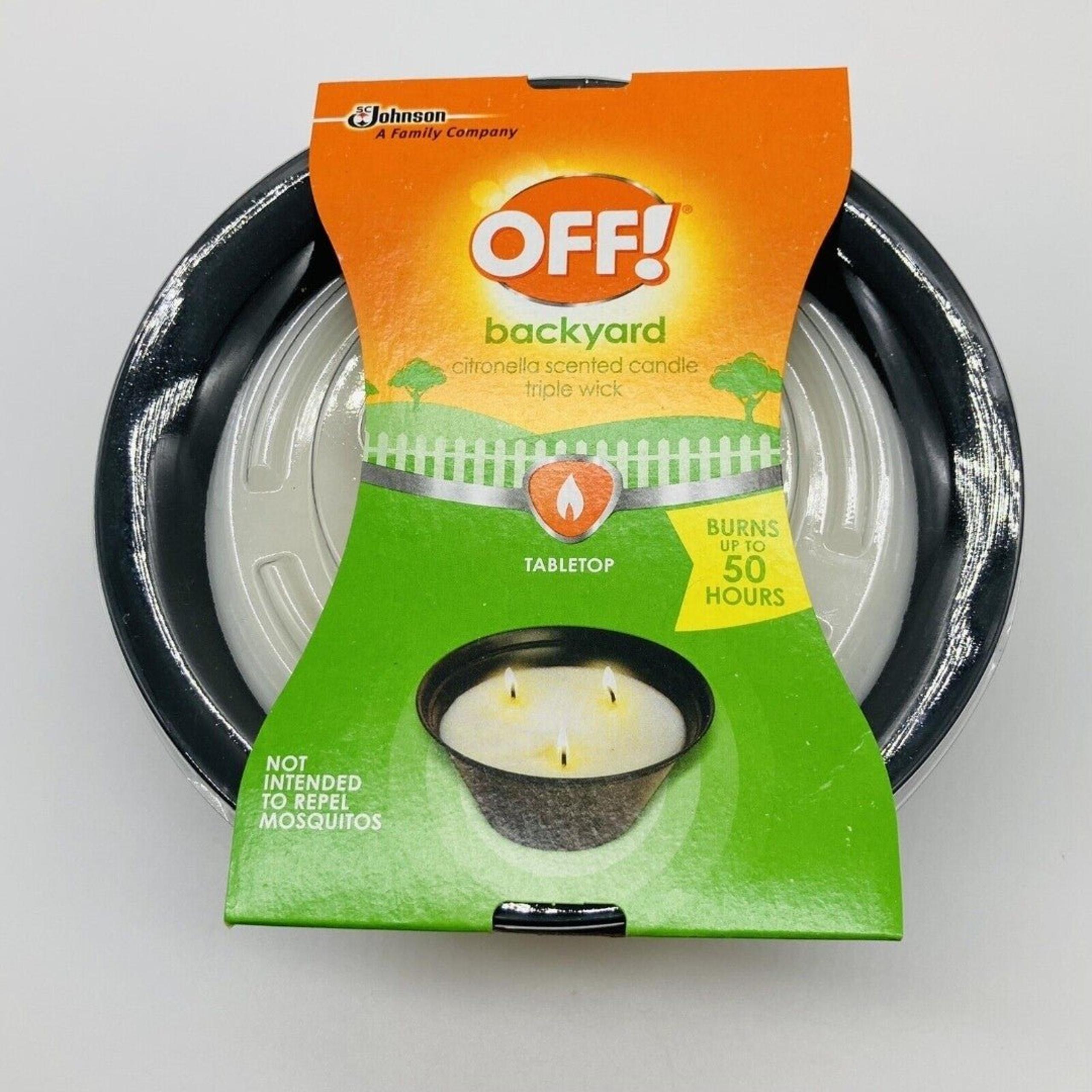 OFF! Backyard Citronella Scented Candle Triple Wick. 23 Oz Burns Up To 50 Hours