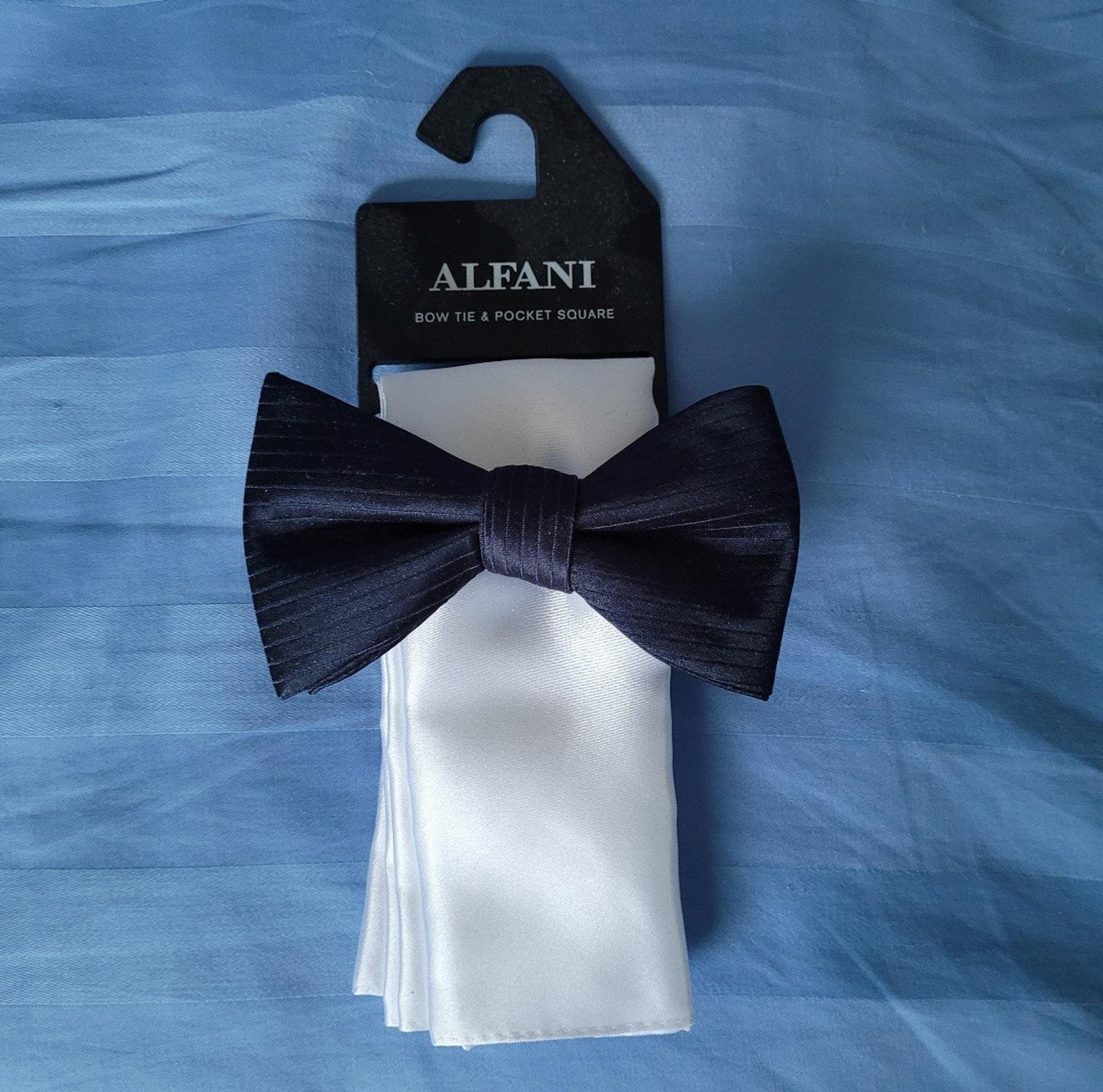 Blue Bowtie and Pocket Square NEW