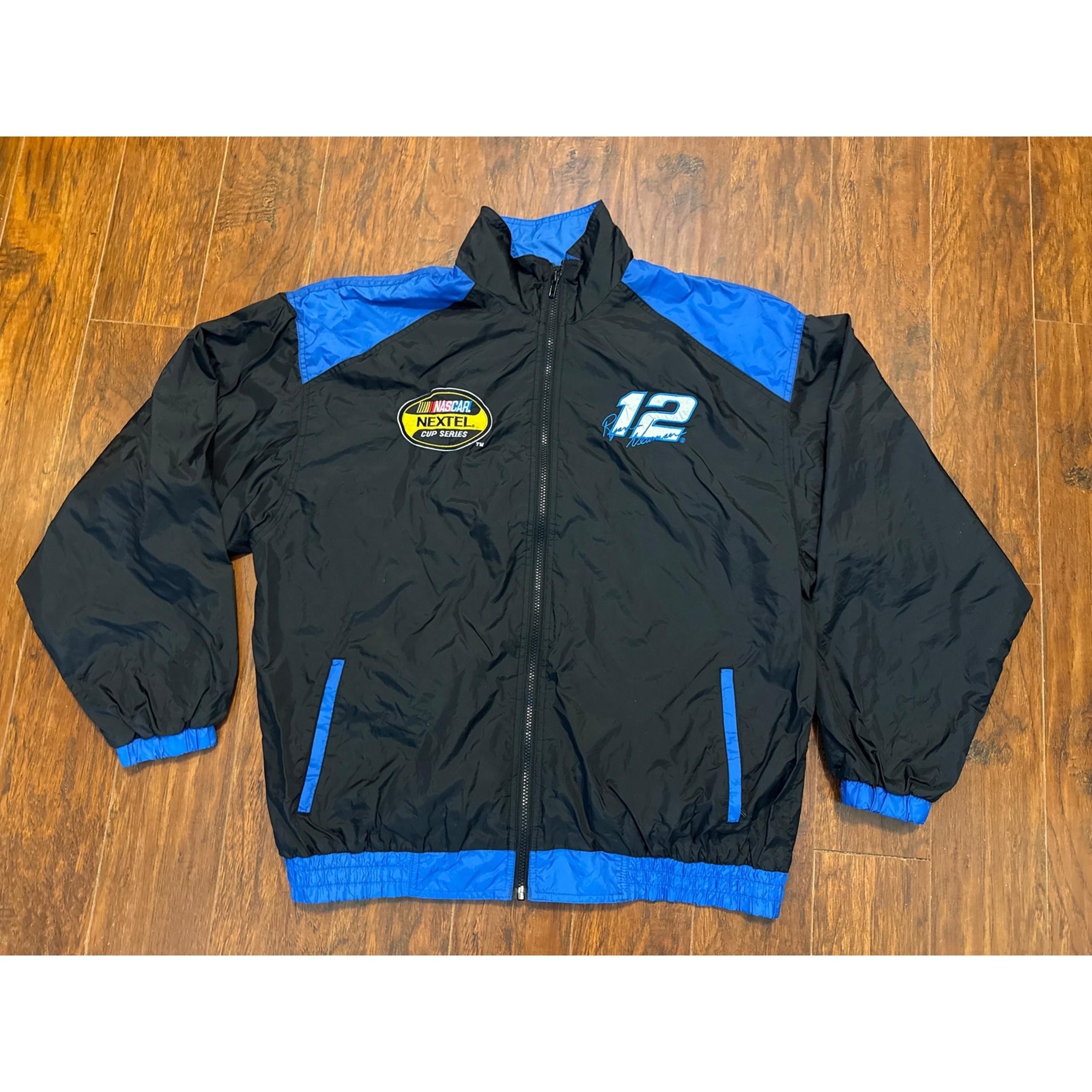Nascar Checkered Flag Sports Ryan Newman Windbreaker Jacket Men’s Size Large