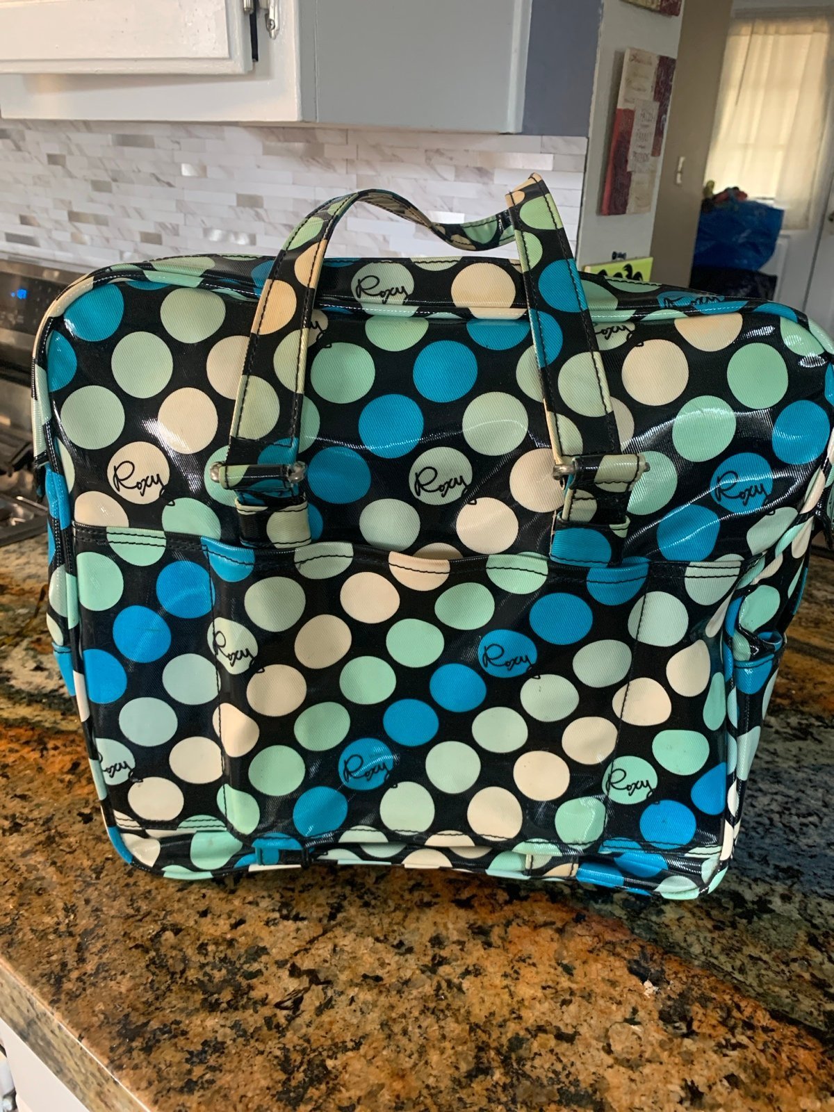 Roxy Overnight Bag Carry On Travel Bag Luggage Polka Dots Vintage Y2K 14 x14 x7