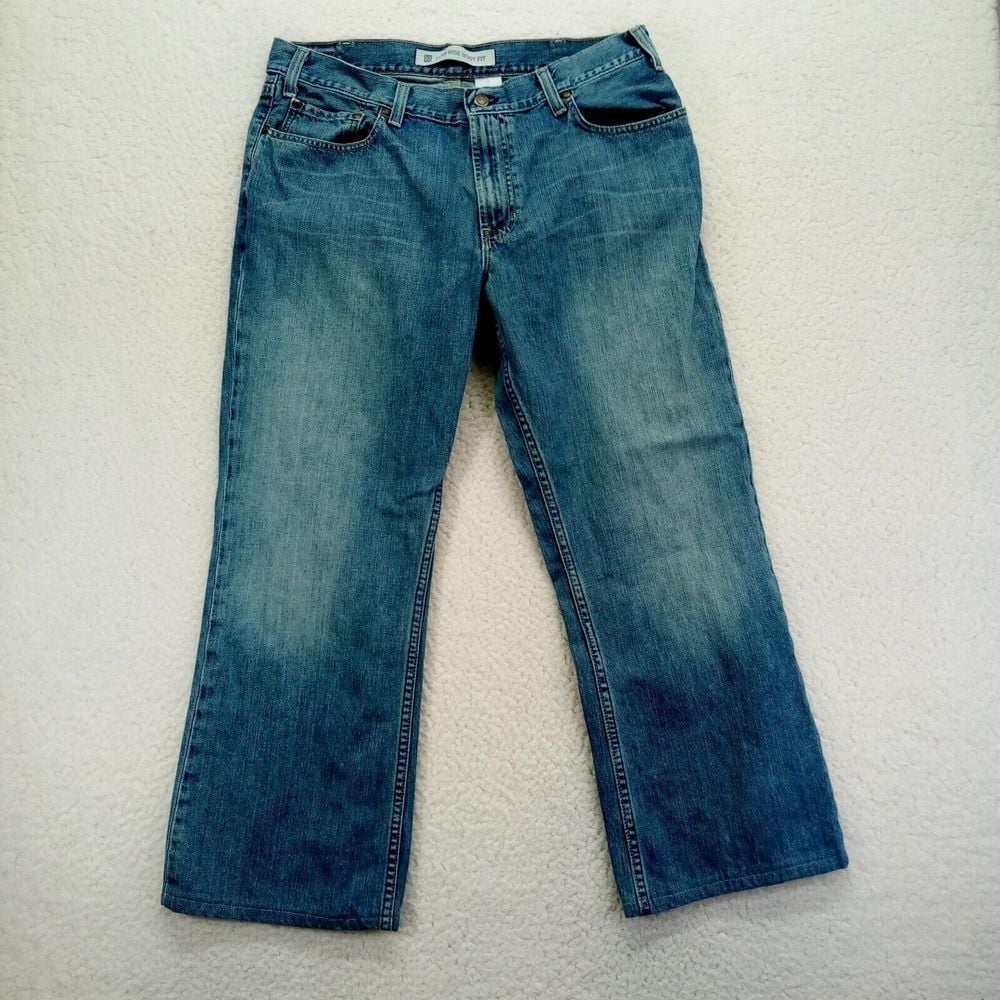 Gap Low Rise Boot Fit Jeans Mens 36x29* (hemmed) Wide Leg Cotton Denim