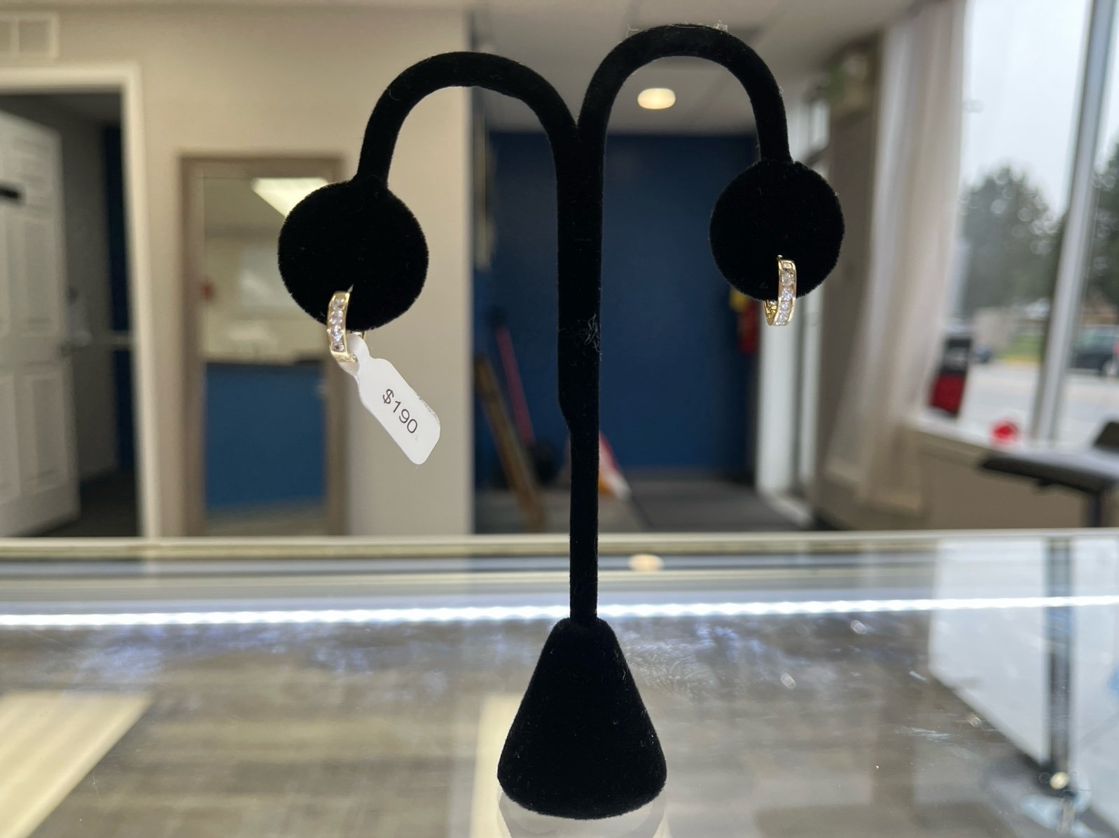 14K Channel Set Earrings