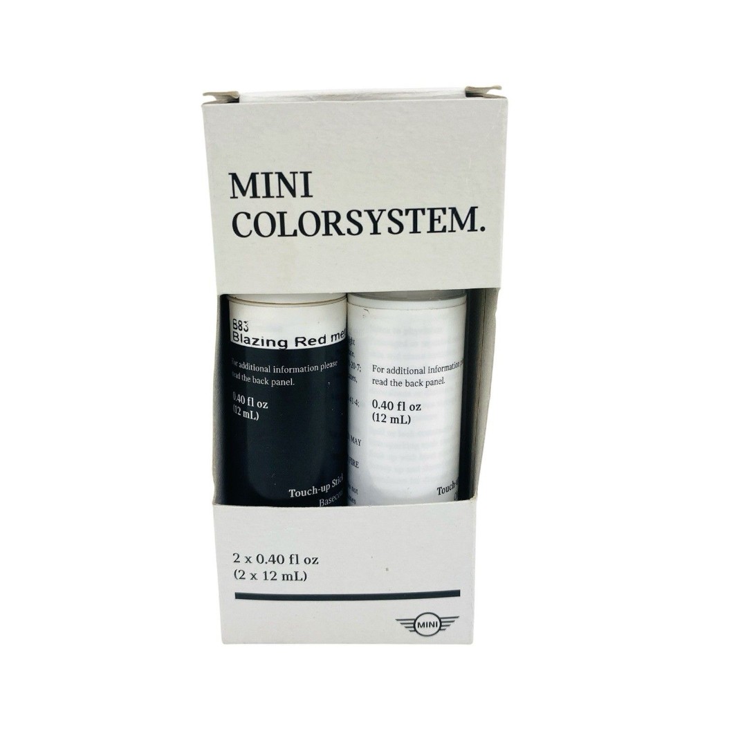MINI Cooper Touch Up Paint Kit B83 Blazing Red Metallic + Clearcoat Color System