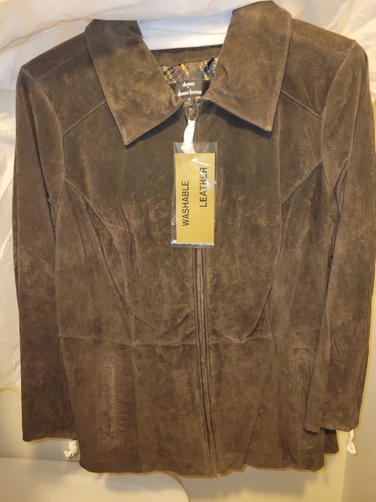 NWT Dennis Basso leather zippered jacket