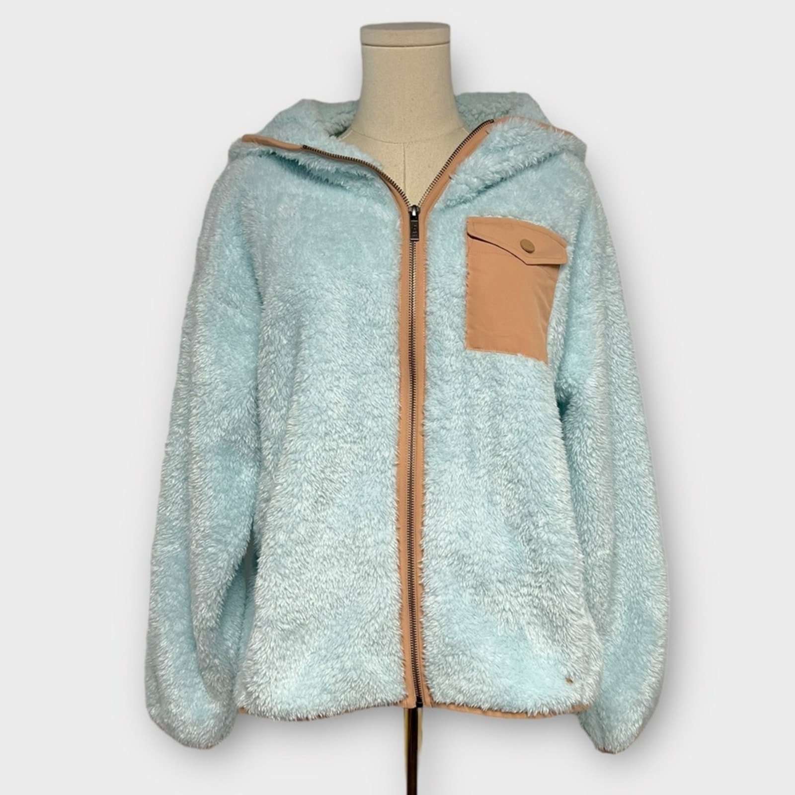 UGG Kadence Sherpa Full Zip Jacket in Crystal Lake Size Small