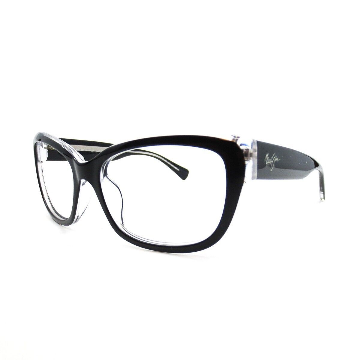Maui Jim Plumeria MJ768-02K Black Clear Sunglasses Frames 55-17-135 Japan