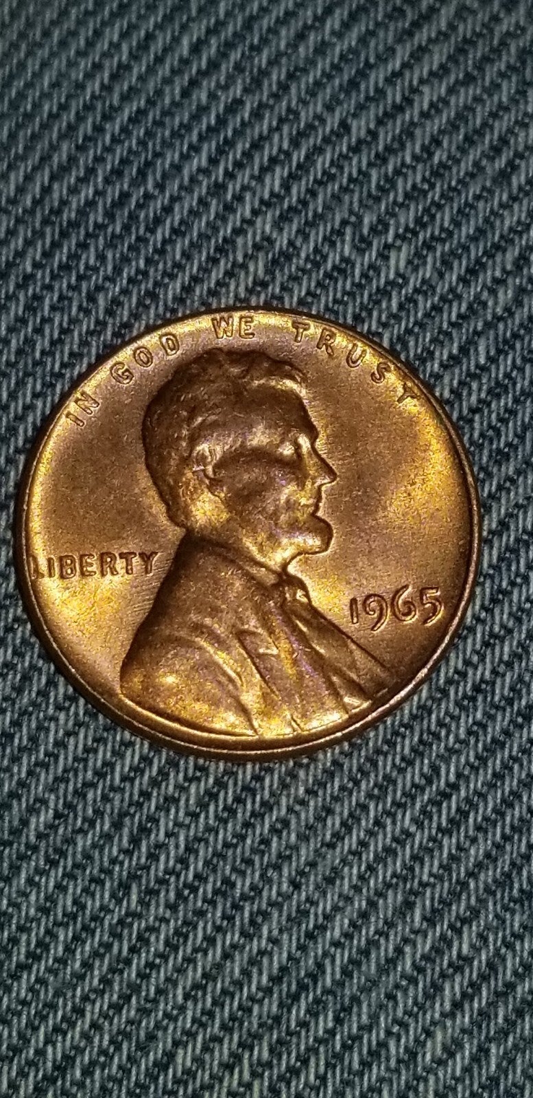 (RD)1965(P)Nm(1¢)Lincoln Mem. Penny(Type3)Cop./Mem.Reverse(RegularStrike)