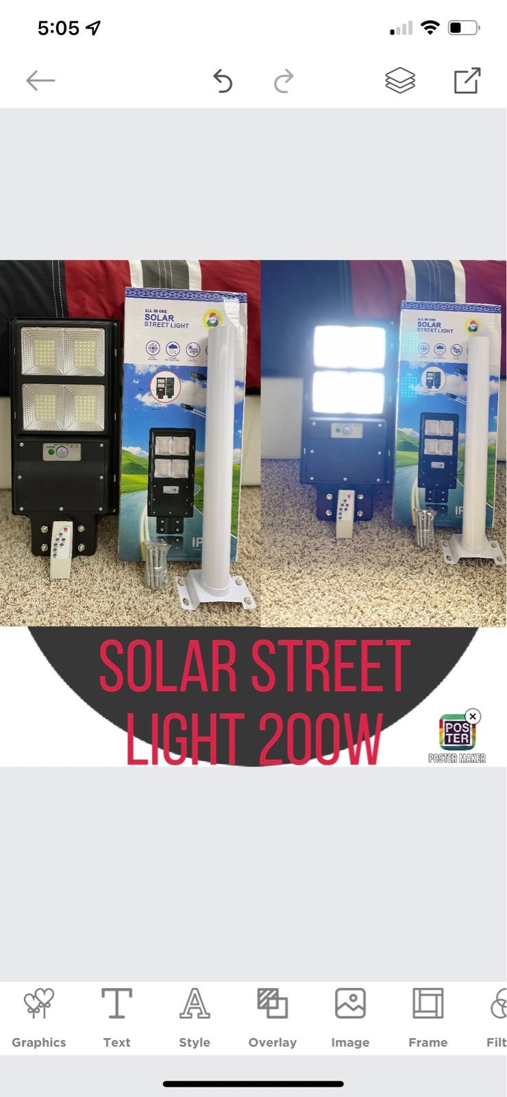 Solar street lights 5000 lumens 200 watt