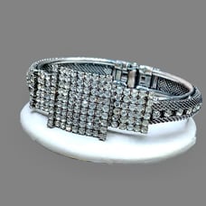Vintage Estate Rhinestone Clamper Bracelet