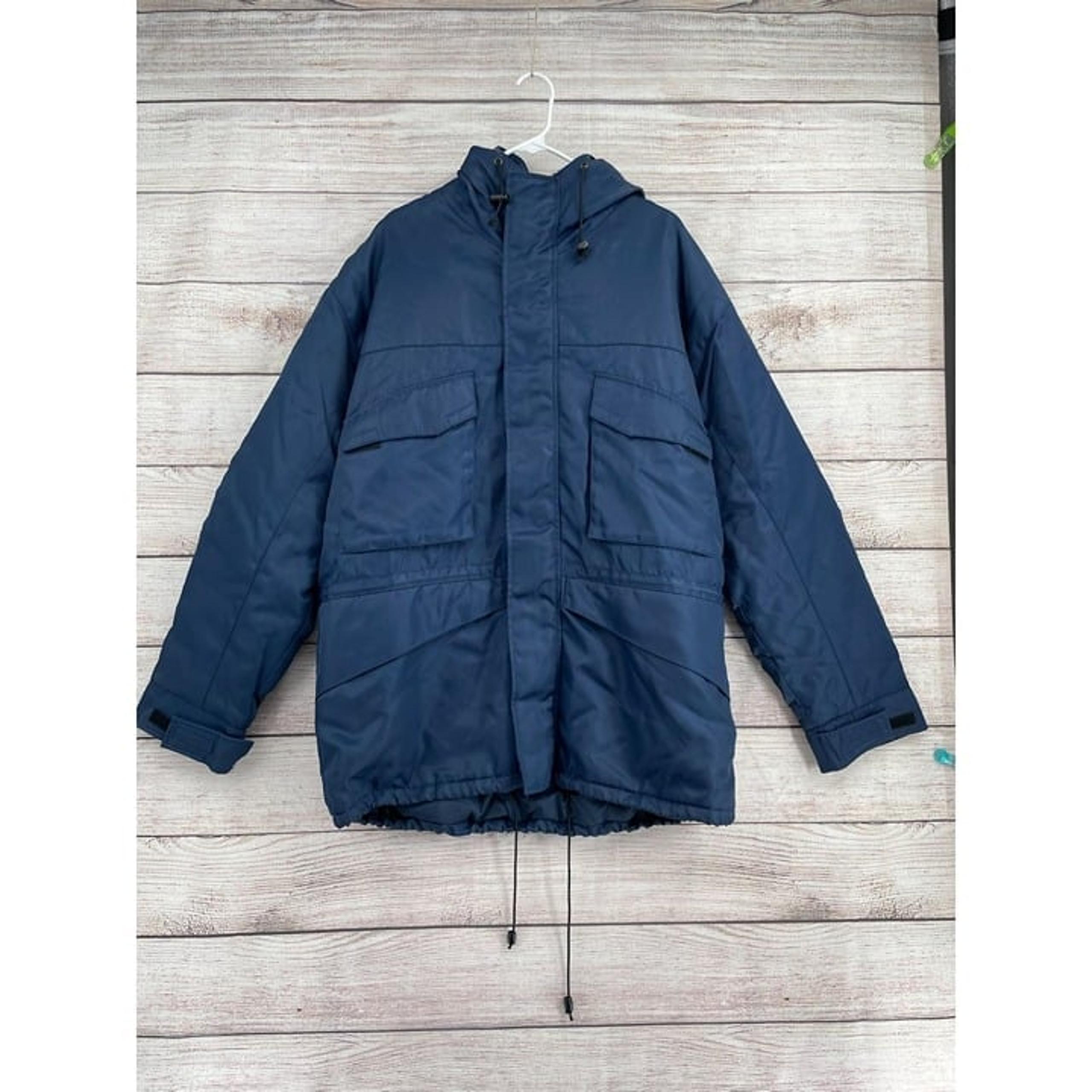 Vintage 90's Old Navy Hooded Parka Jacket Men's Size Large Navy Blue