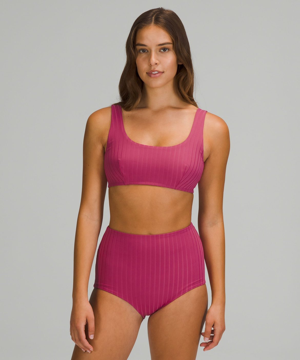 Lululemon Ribbed Square-Neck Swim Top & WATERSIDE High-Waisted Ribbed Bottoms