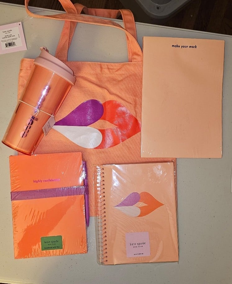 Kate Spade Lips school supply set