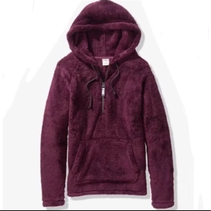 PINK Victoria’s Secret womens sherpa fleece sweatshirt hoodie Large L gift
